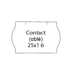 Etikety Contact 25 x 16 mm - oblé, bílé