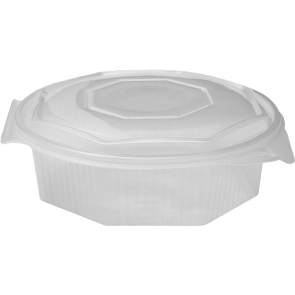 Miska osmiboká s víčkem 1500 ml - průhledná (25 ks)