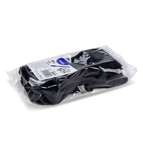 Vidlička (PP) opakovaně použitelná černá 18,5cm (50 ks)