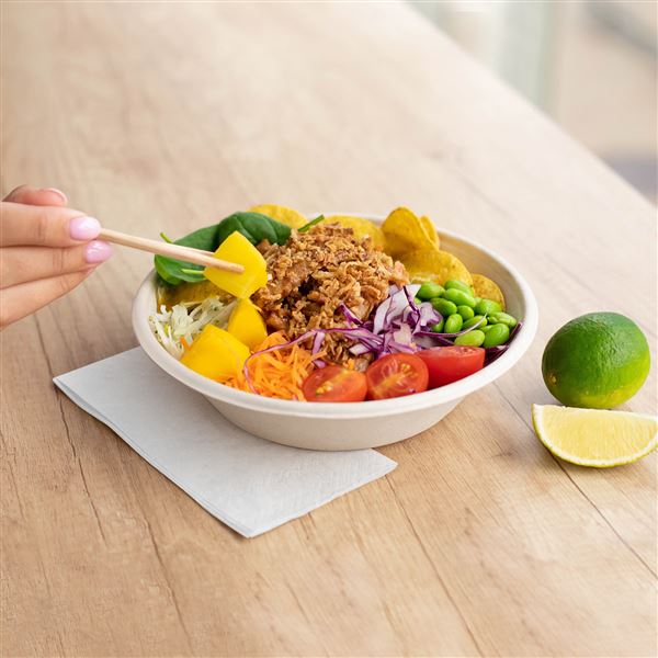 Miska kulatá BIO cukrová třtina 500 ml (50 ks) - bílá