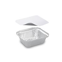 Hliníková miska s víčkem 470 ml, hranatá (5 ks)