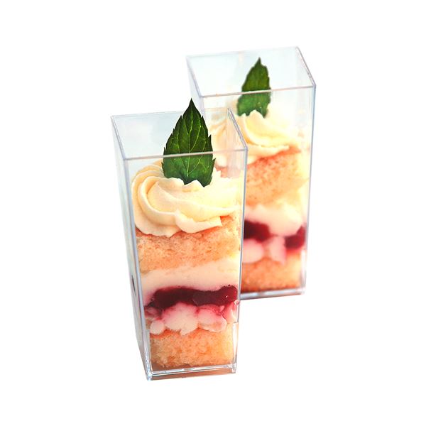 Finger food kelímek hranatý 85 ml - čirý (40 ks)