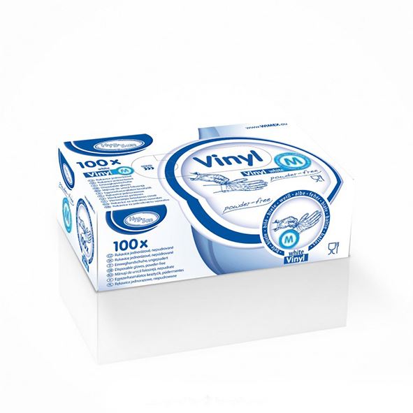 Rukavice vinylové pudrované "M" (100 ks)