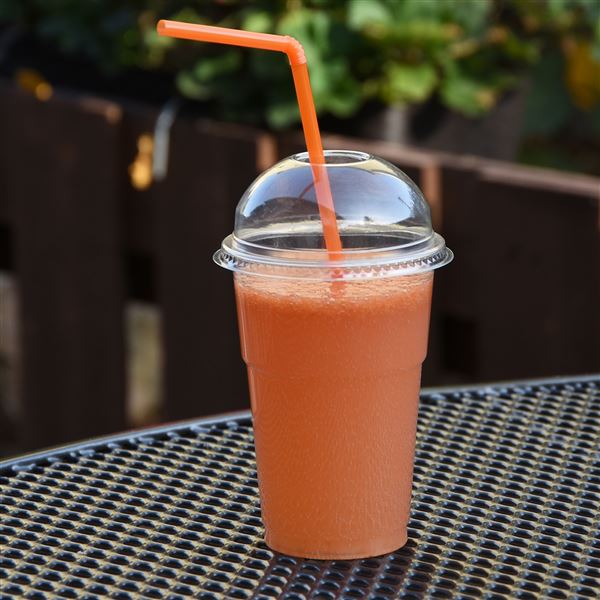 Víčko vypouklé s otvorem pro plastové kelímky průměru 78 mm - transparentní (50 ks)