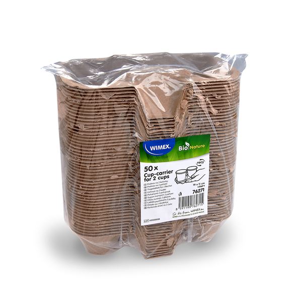 Podnos na 2 kelímky 19 x 11 cm (50 ks)