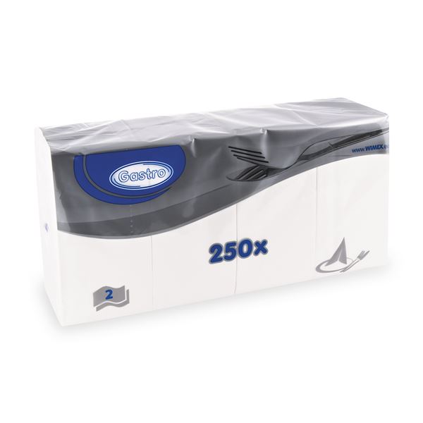 Ubrousky 2vrstvé, 1/8 skládání (250 ks) - bílé