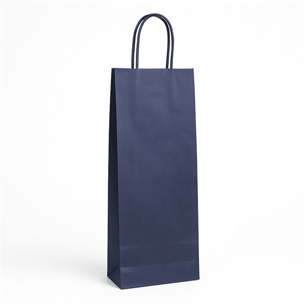 Dárková taška papírová VINOLA modrá - 14 x 8 x 39 cm