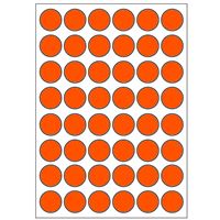 Samolepicí etikety průměr 15 mm, A6 (10 ks) reflexní oranžové