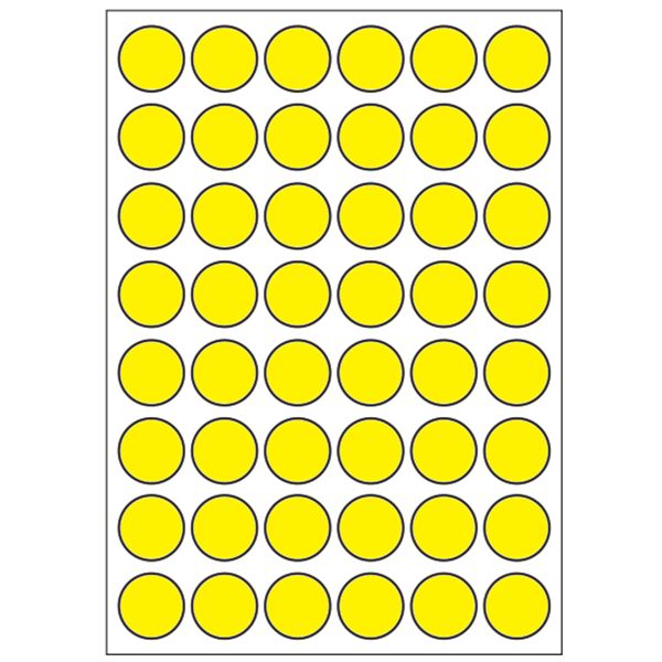 Samolepicí etikety průměr 15 mm, A6 (10 ks) reflexní žluté