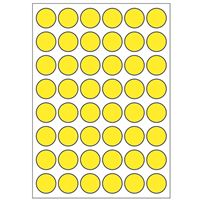 Samolepicí etikety průměr 15 mm, A6 (10 ks) žluté
