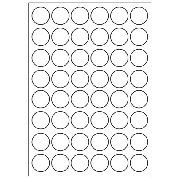 Samolepiací biele etikety průměr 15 mm, A6 (15 ks)