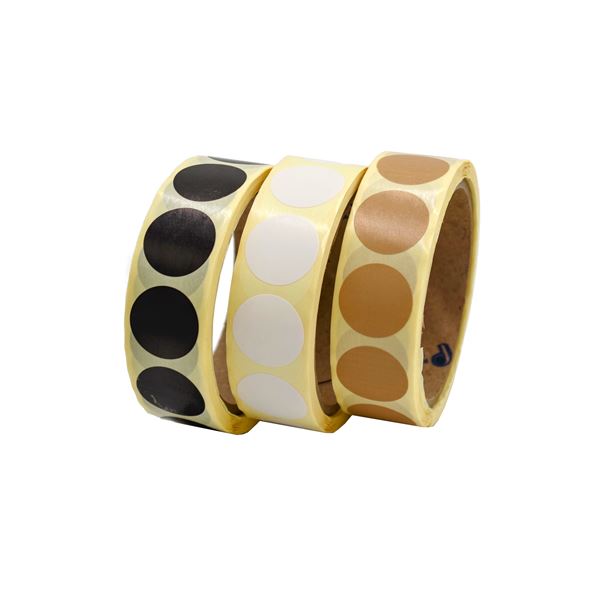 Samolepicí kolečka 25 mm, černá (500 ks)