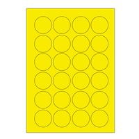 Samolepicí etikety, průměr 40 mm, A4 - reflexní žluté (100 ks)