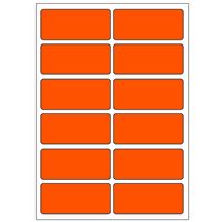 Samolepicí etikety 48 x 21 mm, A6 (10 ks) reflexní oranžové