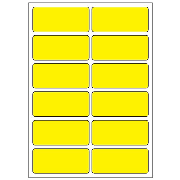 Samolepicí etikety 48 x 21 mm, A6 (10 ks) reflexní žluté