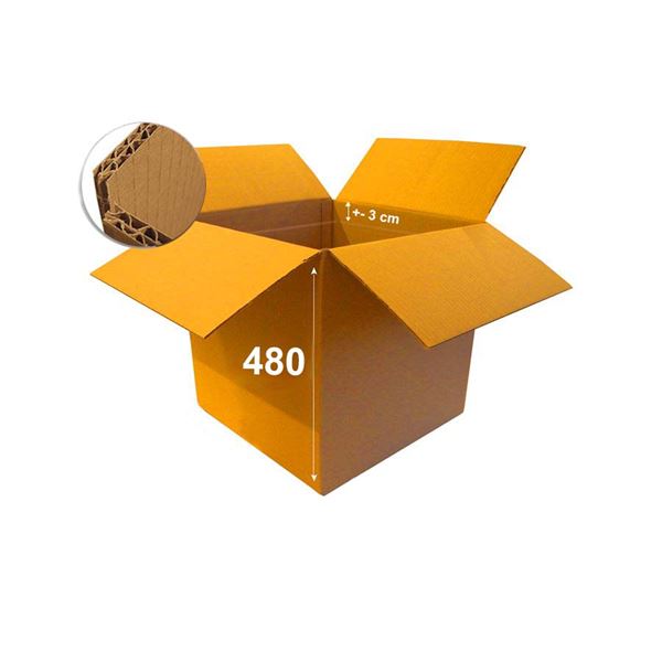 Krabice papírová klopová 5VVL 480 x 480 x 480 mm s rylem 300 mm
