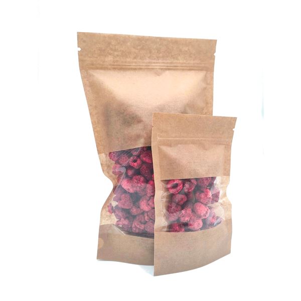 Sáček DOYPACK s okénkem 250 ml - hnědý kraft