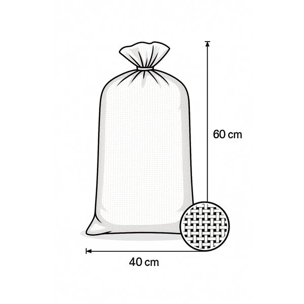 Tkaný pytel PP 40 x 60 cm - bílý