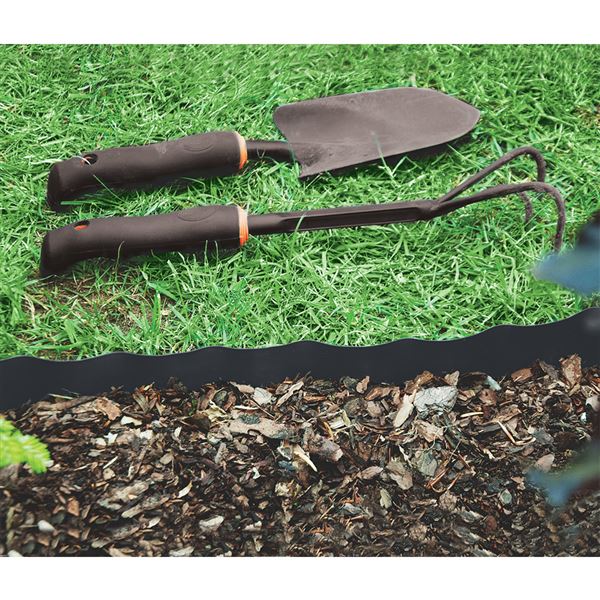 Zahradní obruba plastová 9 m x 15 cm - hnědá